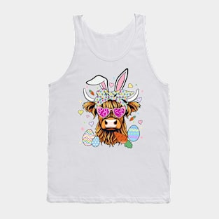 Highland Cow Easter Day Tank Top